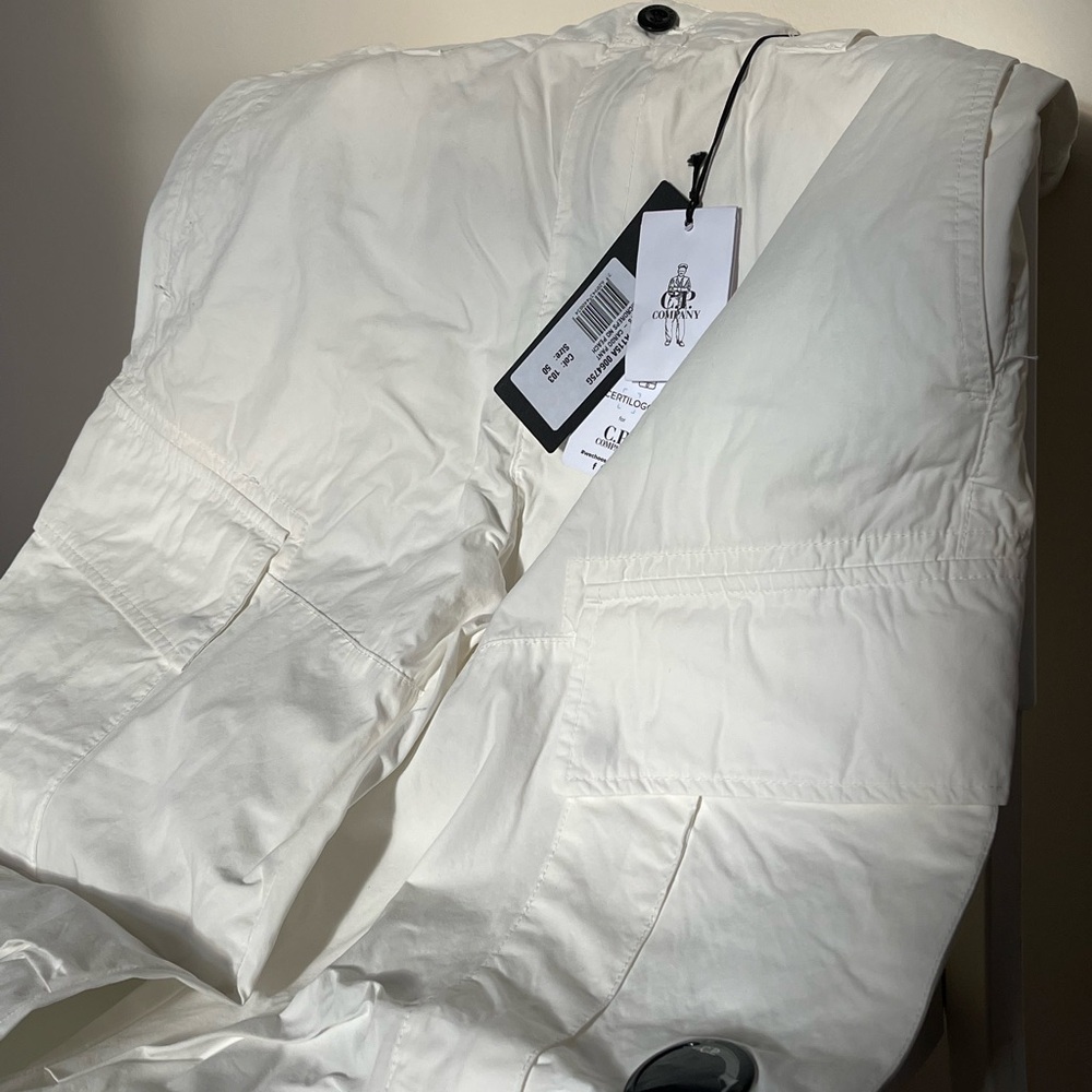 Brand New C.P. COMPANY White Lens Cargo Pants